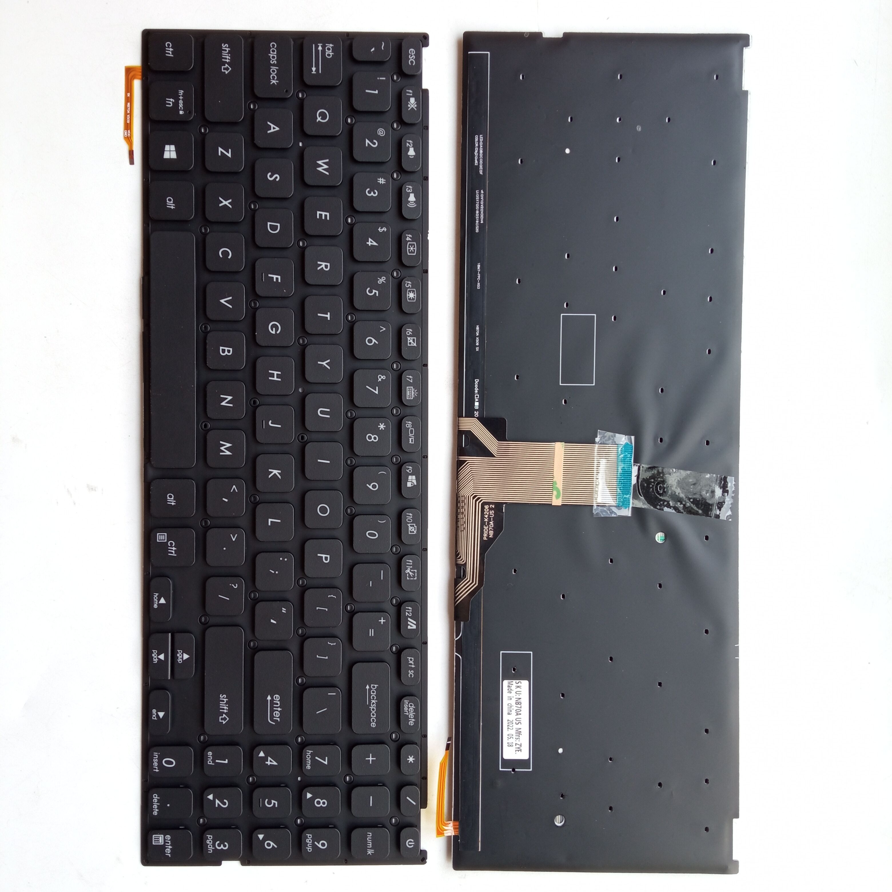 Picture of New Replacement Laptop Keyboard For ASUS X509 BLACK Backlit (OEM) US Layout